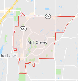 Mill Creek roof cleaning territory map